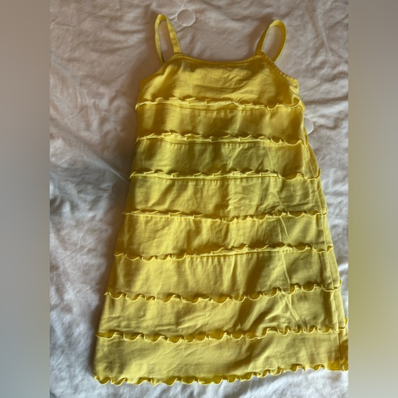 Hanna Anderson yellow tiered dress size 120/6 - Picture 1 of 5
